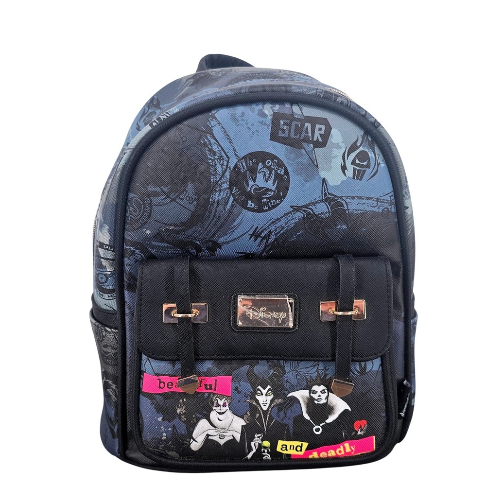 Disney Villains Backpack Ursula Maleficent Evil Queen A21805 Blue Black NWT